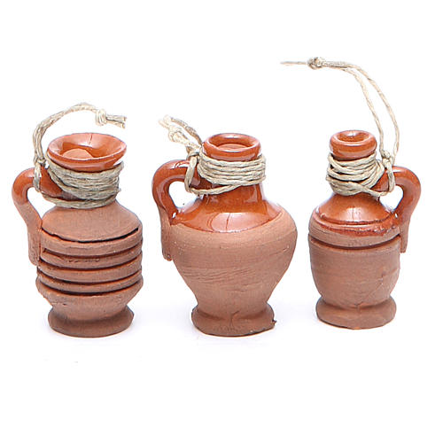 Bottles in terracotta for DIY nativities, 3cm assorted models 3