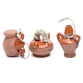 Bottles in terracotta for DIY nativities, 3cm assorted models