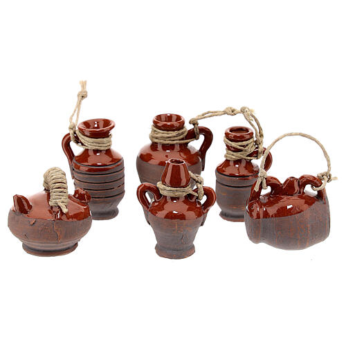 Bottles in terracotta for DIY nativities, 4cm assorted models 1
