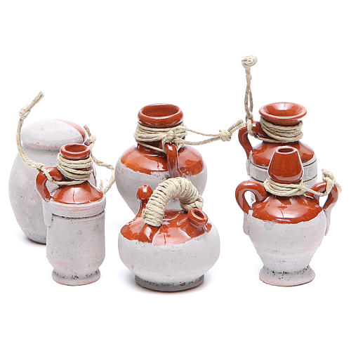 Bottles in terracotta for DIY nativities, 5cm 6pieces 1