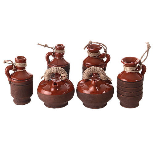 Bottles in terracotta for DIY nativities, 5cm 6pieces 4
