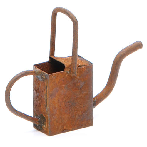 Regador antiquado em metal presépio 2