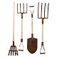 Gardening tools in metal for DIY nativities, 4pieces s1