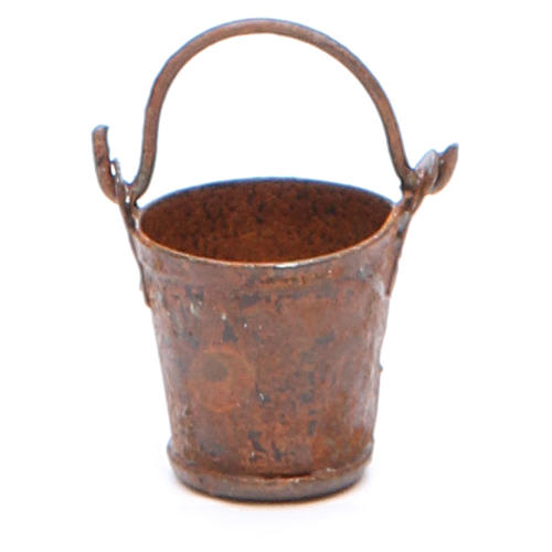 Metal bucket with antique finish for DIY nativities 1