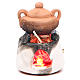 Ceramic oven with red light for nativities measuring 6cm s1