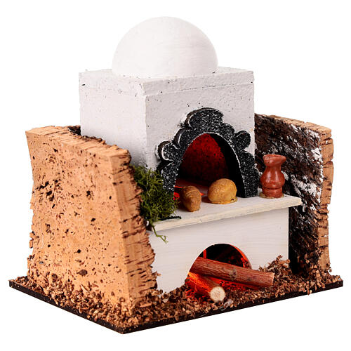 Holzofen aus Kork mit Licht für Krippe 3