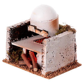 Wood oven in cork with light for nativities