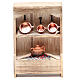 Kitchen in wood with light and miniature pans 10x3x14cm s1