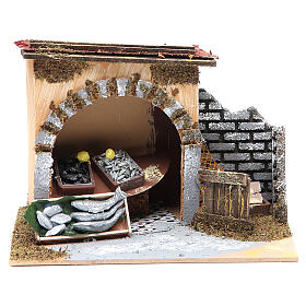 Ambientações para Presépio: lojas, casas, poços: Loja do peixeiro para presépio 14x20x14 cm