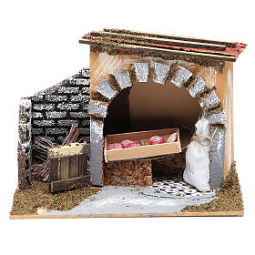 Baker's shop for nativities measuring 14x20x14cm