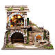 Village with stable for nativities with 10 lights and oven 38x45x30cm s1