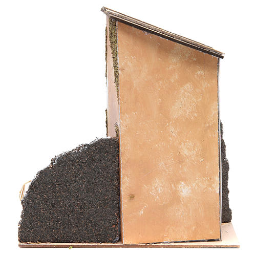 Landhaus mit Holztor 30x28x15cm für Krippe 5