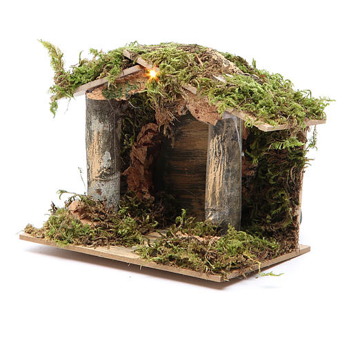 Hütte mit LED-Lichtern 13x15x10 cm 2