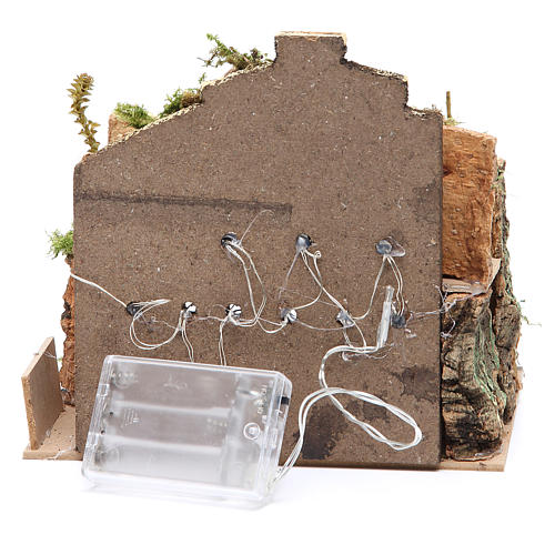 Nativity setting with figurines 6cm and 10 battery light 18x20x14cm 4