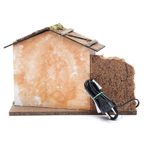 Nativity farmhouse with flame effect oven 23x33x18cm 4