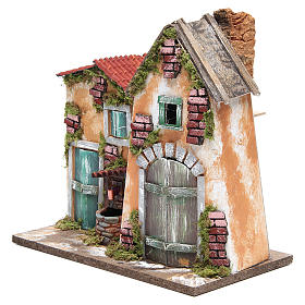 Casolare presepe cm 31x33x18 con fontana elettrica