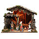 Nativity stable with figurines of 15cm, flame effect lights 42x60x34cm s1