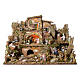 Complete nativity set and 11 animated shepherds with figurines of 14cm moving, 73x95x73cm s1