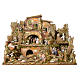 Complete nativity set and 11 animated shepherds with figurines of 14cm moving, 73x95x73cm s2