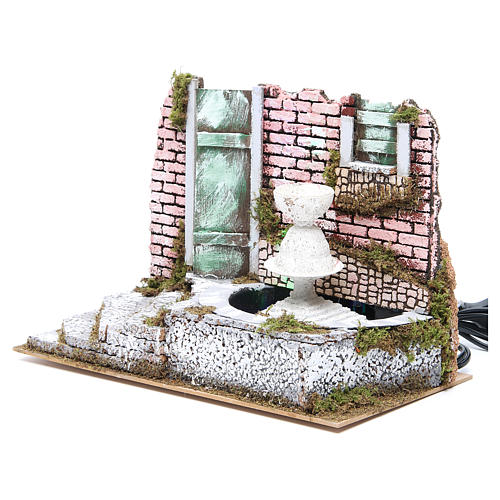 Fountain for nativities with 4 coloured LED lights 22.5x33x18cm 2