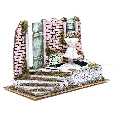 Fountain for nativities with 4 coloured LED lights 22.5x33x18cm 3