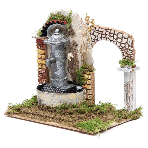 Electric fountain with arch for nativities 18x20x14cm 2