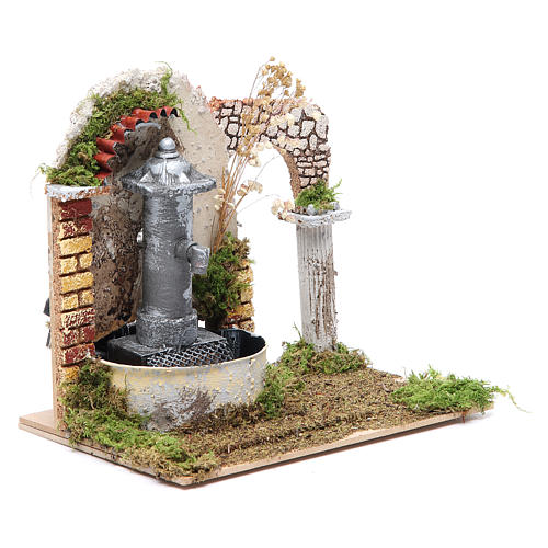 Electric fountain with arch for nativities 18x20x14cm 3