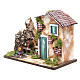 Casa rural miniatura para presépio com fogueira LED 23x33x18 cm s2