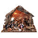 Nativity stable with moving figurines of 15cm, illuminated 46x57x38cm s1