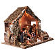 Nativity stable with moving figurines of 15cm, illuminated 46x57x38cm s5