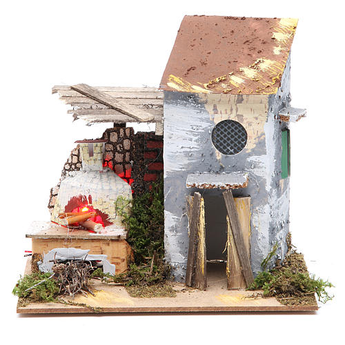 Nativity fire accessory with 1 LED light, battery powered 18x20x14cm 1