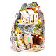 Nativity village with grotto, illuminated with 10 lights 24x18cm s5
