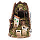 Nativity village with grotto, illuminated with 10 lights 24x18cm s1