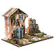 Casolare presepe cm 33x45x30 10 luci batteria e fontana s3