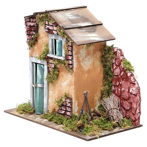 Setting for nativities with stable or fire, assorted models 23x28x15cm 3