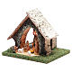 Hütte für Krippe 15x15x15 cm mit Laterne und Heiliger Familie 5 cm s2