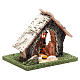 Hütte für Krippe 15x15x15 cm mit Laterne und Heiliger Familie 5 cm s3