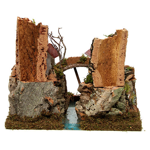 River in the mountains, nativity accessory measuring 22x30x20cm 4