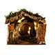 Nativity stable illuminated with 10 battery lights 17x20x14cm s1