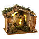 Nativity stable illuminated with 10 battery lights 17x20x14cm s2