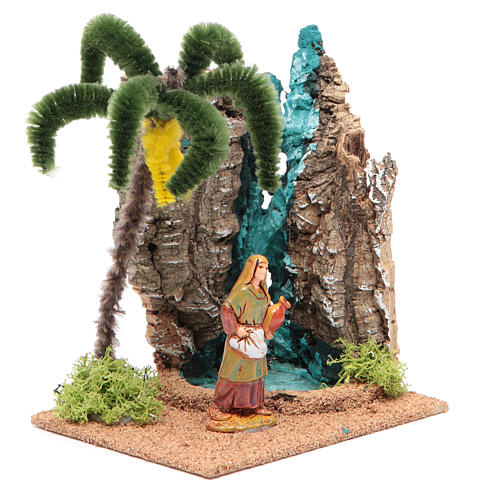 Oaza z wędrowcem do szopki 13x10x16 cm 3