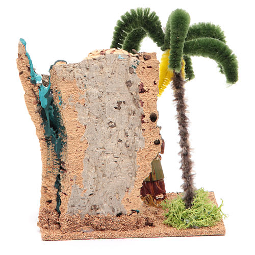 Oaza z wędrowcem do szopki 13x10x16 cm 4