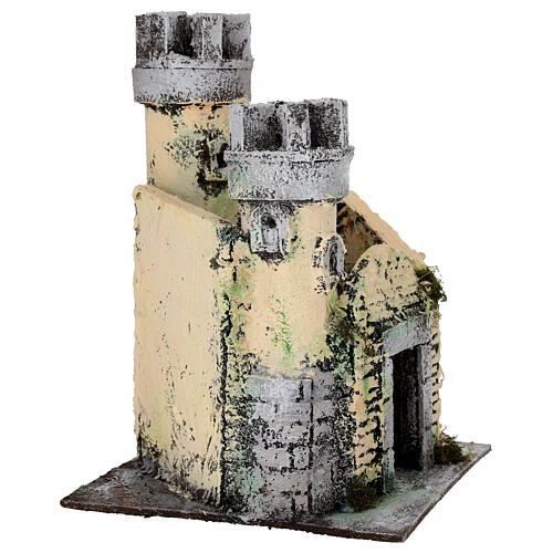 Castle in resin and cork 21x19x17cm for Neapolitan nativity 3