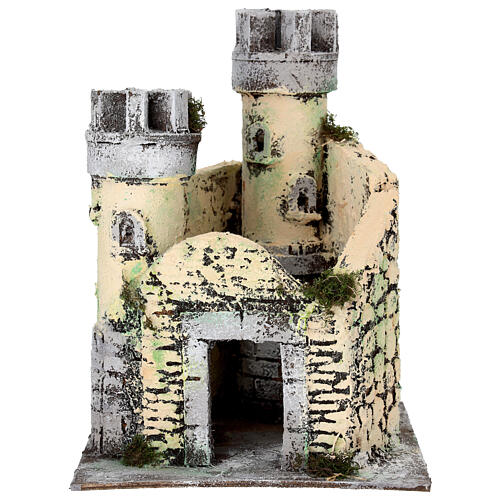 Castello in resina e sughero presepe napoletano 21x19x17 cm 1