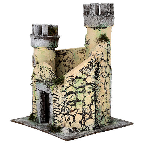 Castello in resina e sughero presepe napoletano 21x19x17 cm 2