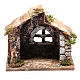 Cabaña belén napolitano madera resina corcho 14x15x11 cm. s1