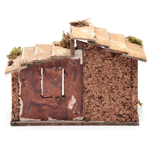 Hütte aus Holz Kunstharz und Kork 15x20x15 cm für neapolitanische Krippe 4