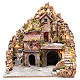 Setting in wood and cork with fountain 53x50x40cm for Neapolitan nativity s1