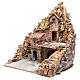 Setting in wood and cork with fountain 53x50x40cm for Neapolitan nativity s2