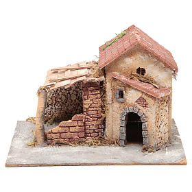 Houses in cork & resin Neapolitan Nativity 20x28x26 cm